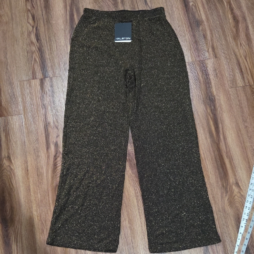 Halston Black and Gold Pants NWT Size Medium - Picture 1 of 6